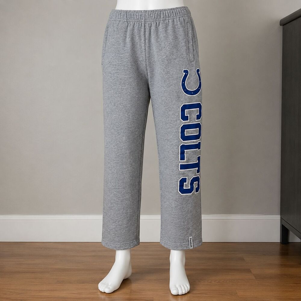 Indianapolis Colts Youth Large Sweatpants Gray Reebok NFL Boys 14/16 Joggers
